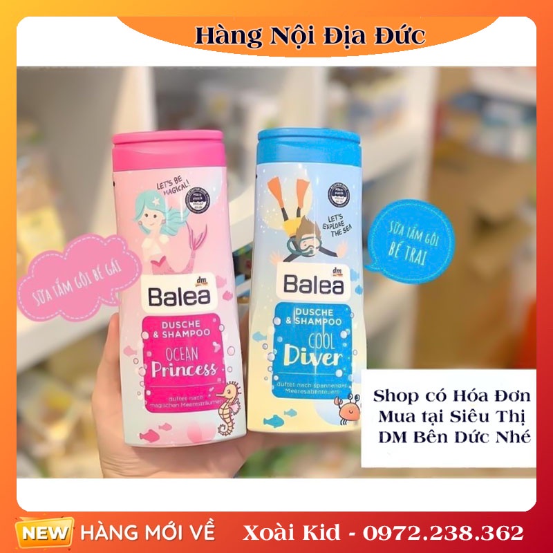 Sữa tắm gội 2in1 Balea bé trai và bé gái của Đức 300ml