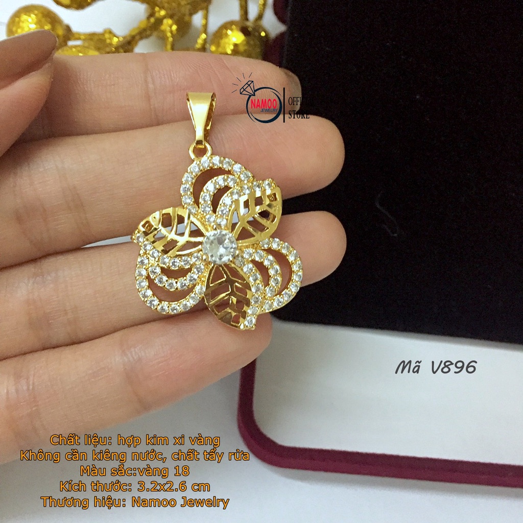 Dây Chuyền Nữ ĐÍnh Đá V898 Mặt Hoa Lớn Kết Hợp Dây 50cn(nhiều mẫu dây)