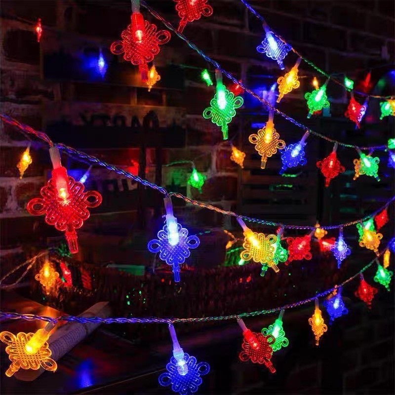 Đèn trang trí Tết, đèn LED trang trí cây hoa Tết hình đèn lồng đỏ may mắn - cutam.homedecor