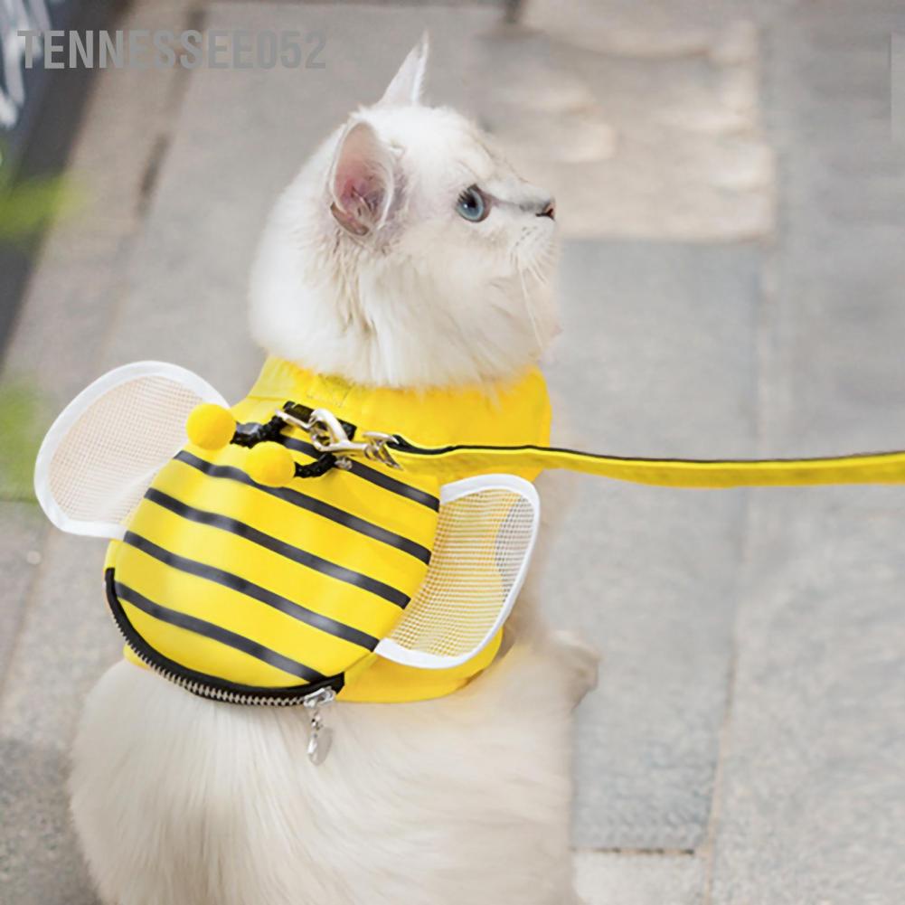 [Hàng HOT] Dây Dắt Chó Mèo  Hình ong dễ thương mềm mại thoáng khí có thể điều chỉnh【Tennessee052】