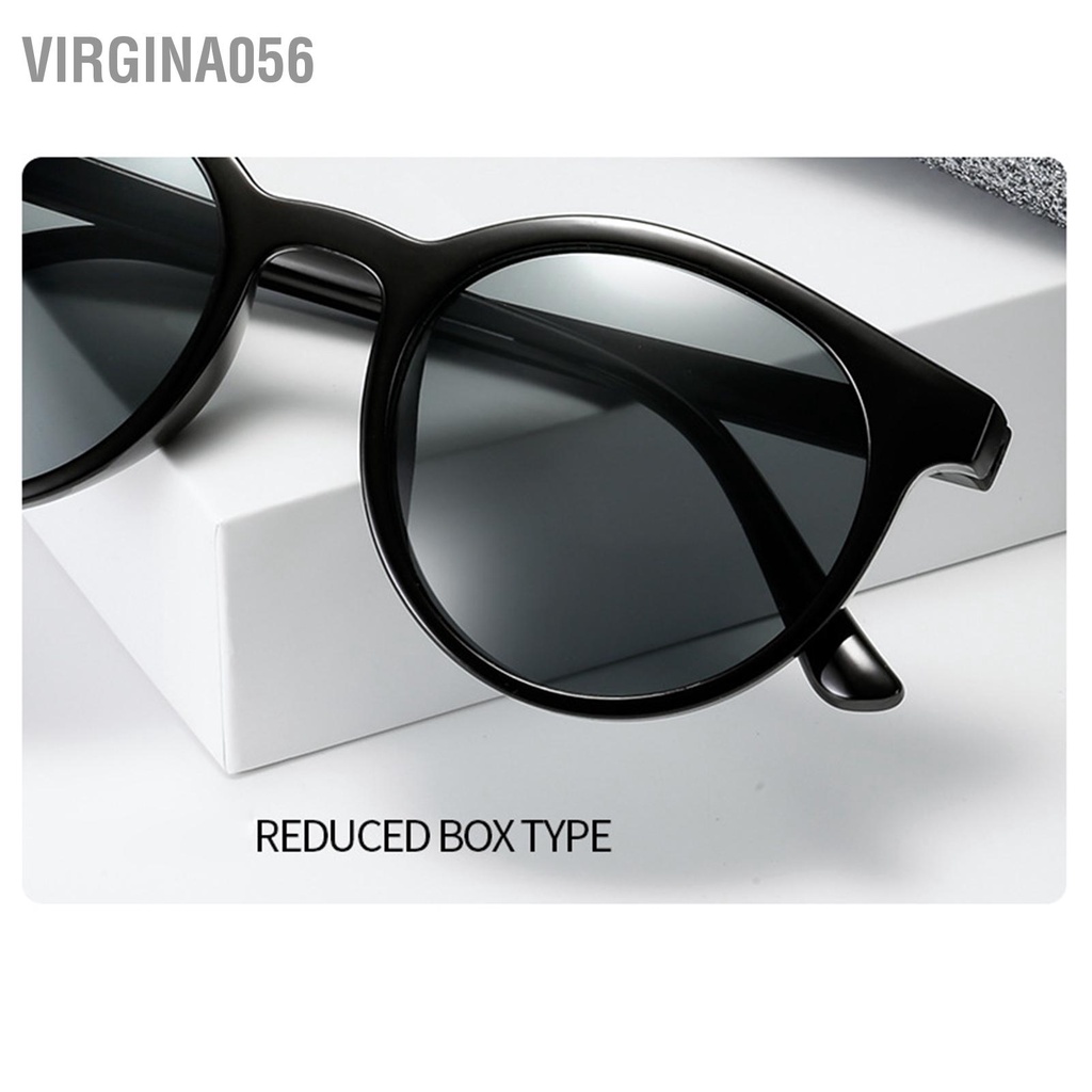 Virgina056 Kính râm tròn chống tia UV Chặn thấu kính màu xám Thiết kế hợp thời trang Phong cách Unisex mát retro cho phụ nữ Nam giới