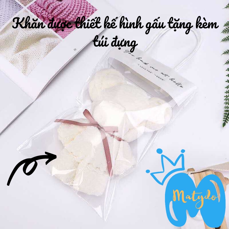 Khăn cho bé cotton cao cấp mềm mại thấm sữa rửa mặt lau mũi 30cm tặng kèm túi đựng
