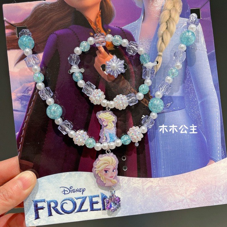 Set trang sức Frozen 3 gồm vòng cổ, vòng tay và nhẫn cho bé yêu