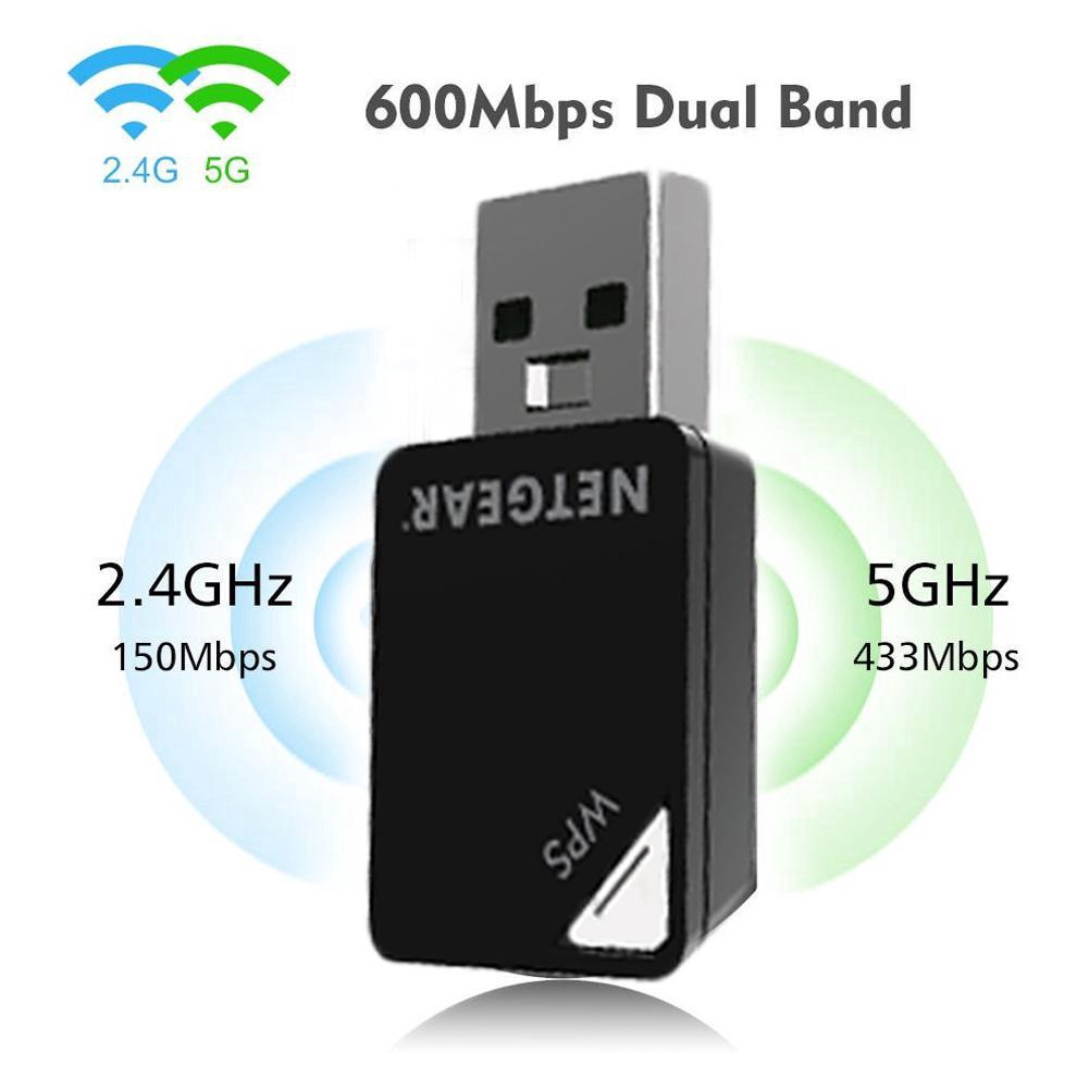 Netgear A6100 AC600 Dual Wi-Fi USB Mini Adaptor Bộ 5Ghz dây không thu Y9L5 | BigBuy360 - bigbuy360.vn