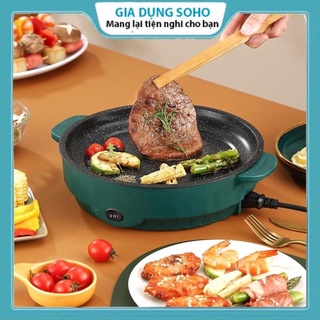 Chảo nướng điện mini đa năng soho, chảo bếp nướng điện chống dính, nướng thịt siêu tiện lợi
