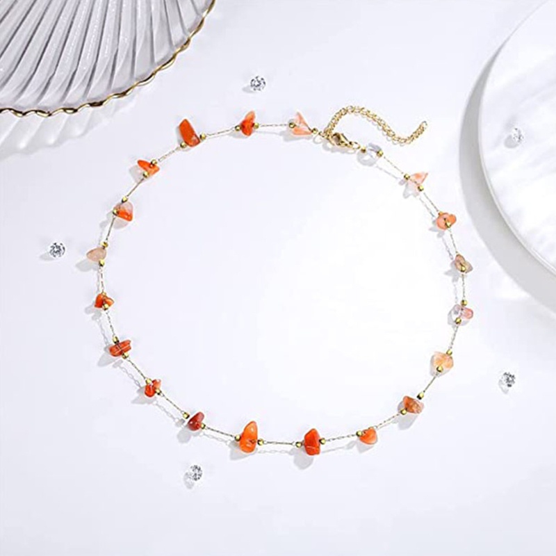 Vòng Cổ Choker Đính Đá Mã Não Đỏ / Tím Độc Đáo Thời Trang Cho Nữ