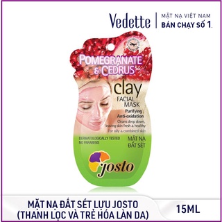 🥦 MẶT NẠ ĐẤT SÉT ĐỎ VÀ LỰU JOSTO 15ml - LÀM SẠCH & CHỐNG OXI HÓA - TPM035
