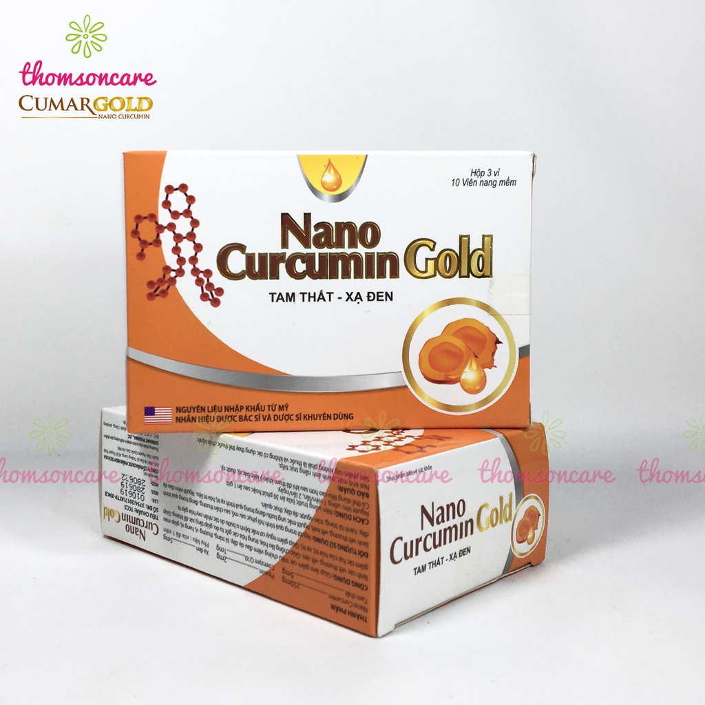 Nano Curcumin Gold - hỗ trợ ổn định dạ dày có thêm tam thất xạ đen và tinh chất nghệ Nano Hộp 30 viên