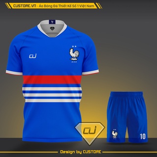 Áo bóng đá, đá banh, áo đấu nam nữ ĐỘI TUYỂN PHÁP mới nhất 2020 2021 Vải mè nhật cao cấp, thấm hút mồ hôi CUSTORE