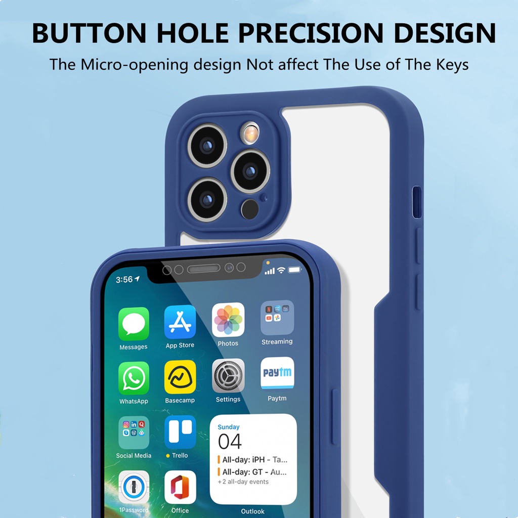 Ốp điện thoại trong suốt bảo vệ 360 độ chống sốc thích hợp cho iphone 11 12 pro max x xr xs max 7 8 plus
