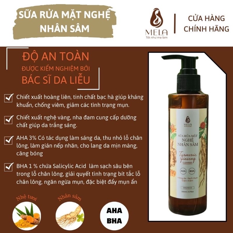 SỮA RỬA MẶT NGHỆ NHÂN SÂM MELA ( Tặng cọ bạch tuộc )