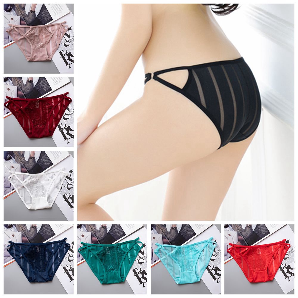 Quần lót phối ren màu trơn phong cách quyến rũ đầy thu hút dành cho nữ