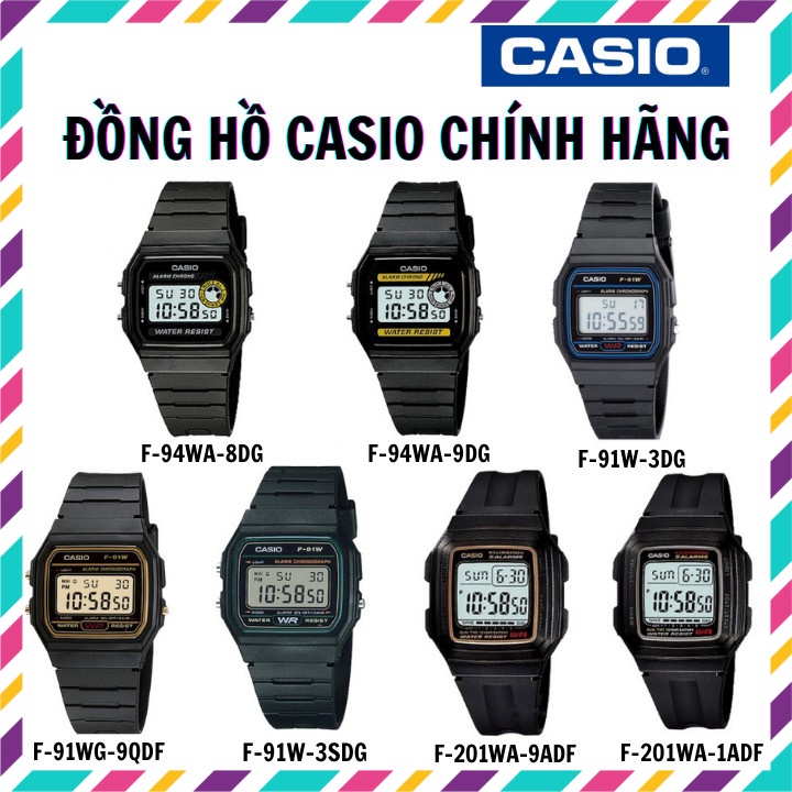 Đồng hồ Casio F-91, F-94, F-201 chính hãng Anh Khuê, chống nước 5ATM, tuổi  thọ pin 10 năm | Shopee Việt Nam