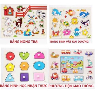 Đồ chơi lắp ráp Thông minh cho bé có núm gỗ
