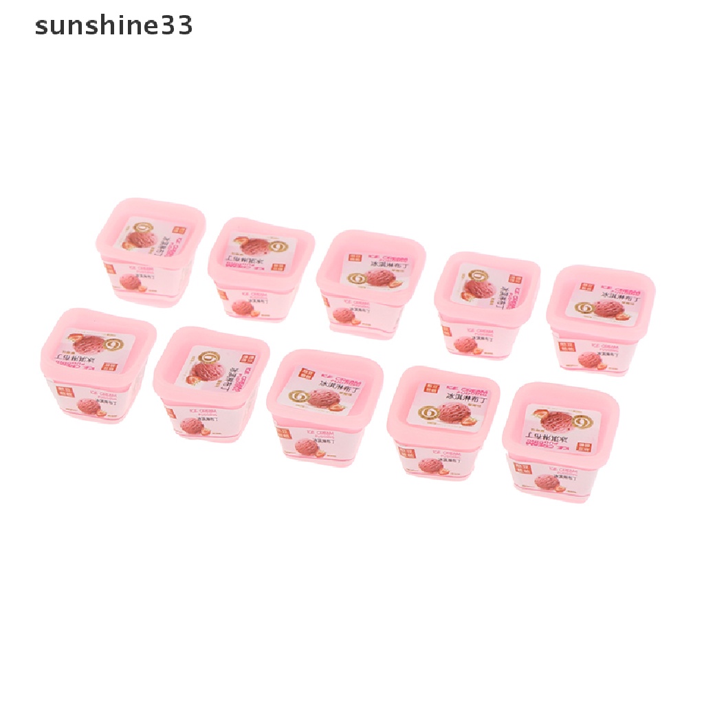 Set 10 mô hình ly kem trang trí nhà búp bê tỉ lệ 1/12