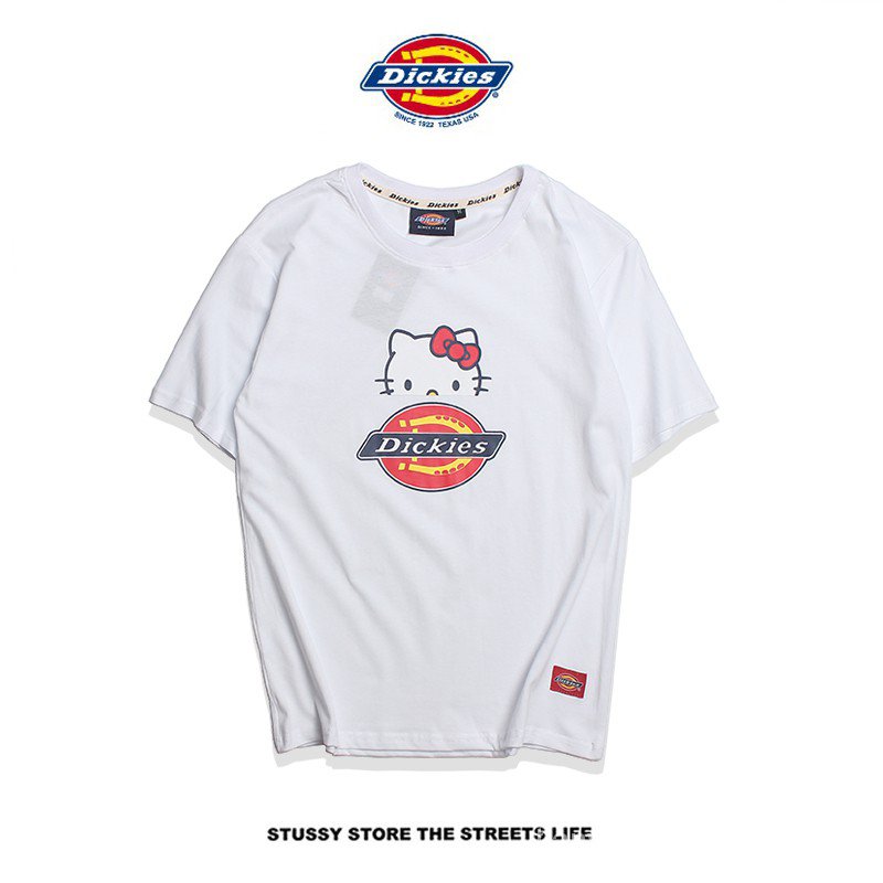 DICKIES Áo Thun Tay Ngắn In Hình Hello Kitty Dễ Thương Cho Nam Và Nữ