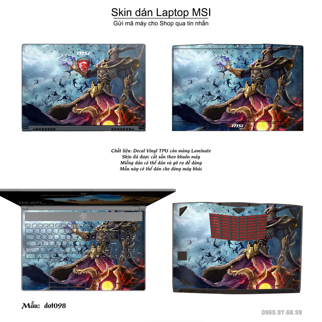 Skin dán Laptop MSI in hình Dota 2 nhiều mẫu 17 (inbox mã máy cho Shop)