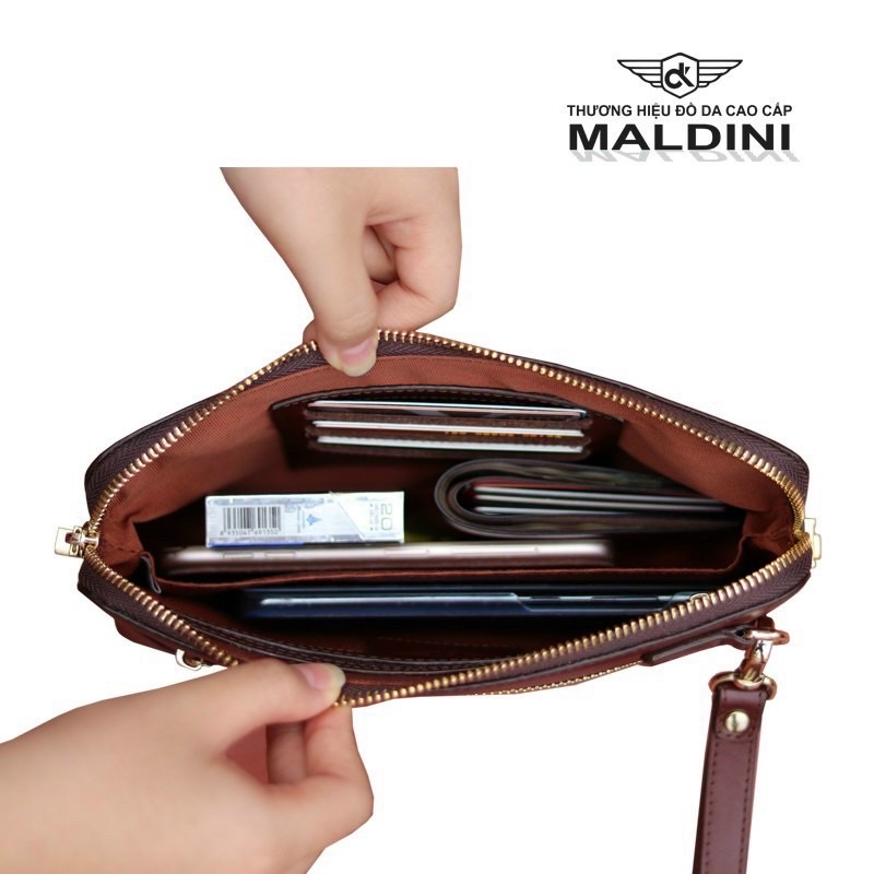 Túi cầm tay golf nam Maldini da bò nhỏ gọn đựng phụ kiện cá nhân tiện lợi CT022 [Golf_Store]