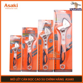 Mỏ lết đa năng cao cấp cán bọc cao su chống trượt, hàng chính hãng Asaki đủ size