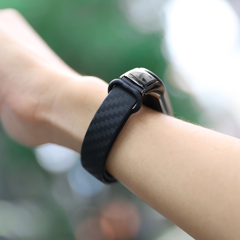 Dây Đeo Sợi Carbon Nhám Chống Dấu Vân Tay Cho Đồng Hồ Thông Minh Xiaomi Mi Band 5