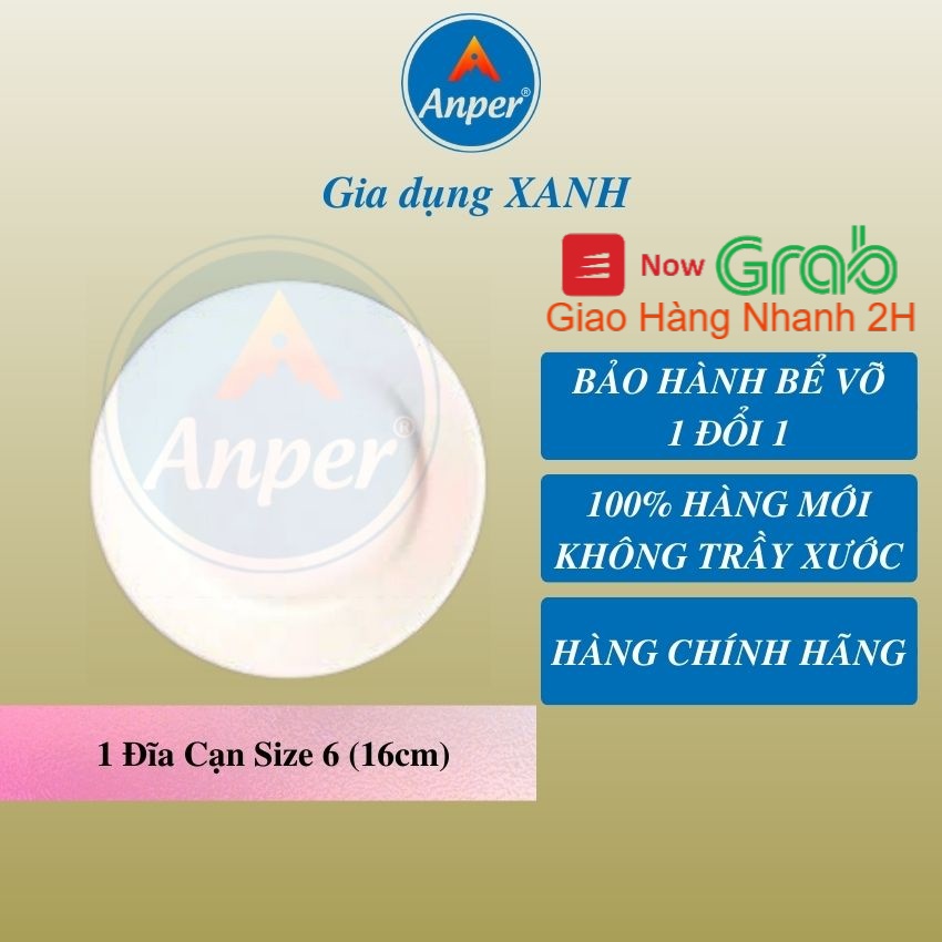 Đĩa dĩa sứ trắng ANPER 15 20 25 31 cm nhật hàn plate sâu lòng an toàn sang trọng