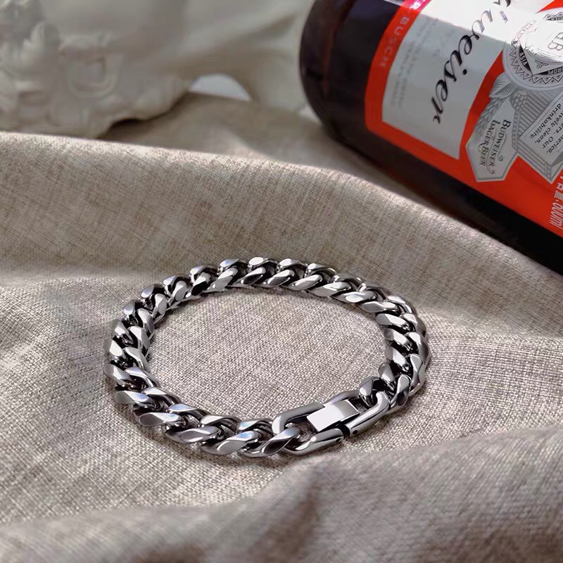 [Mã FAMAYFA giảm 10K đơn 50K] Vòng tay hợp kim xi titan Nam nữ, vòng đôi xích khóa cài bấm cá tính VTD11 | BigBuy360 - bigbuy360.vn