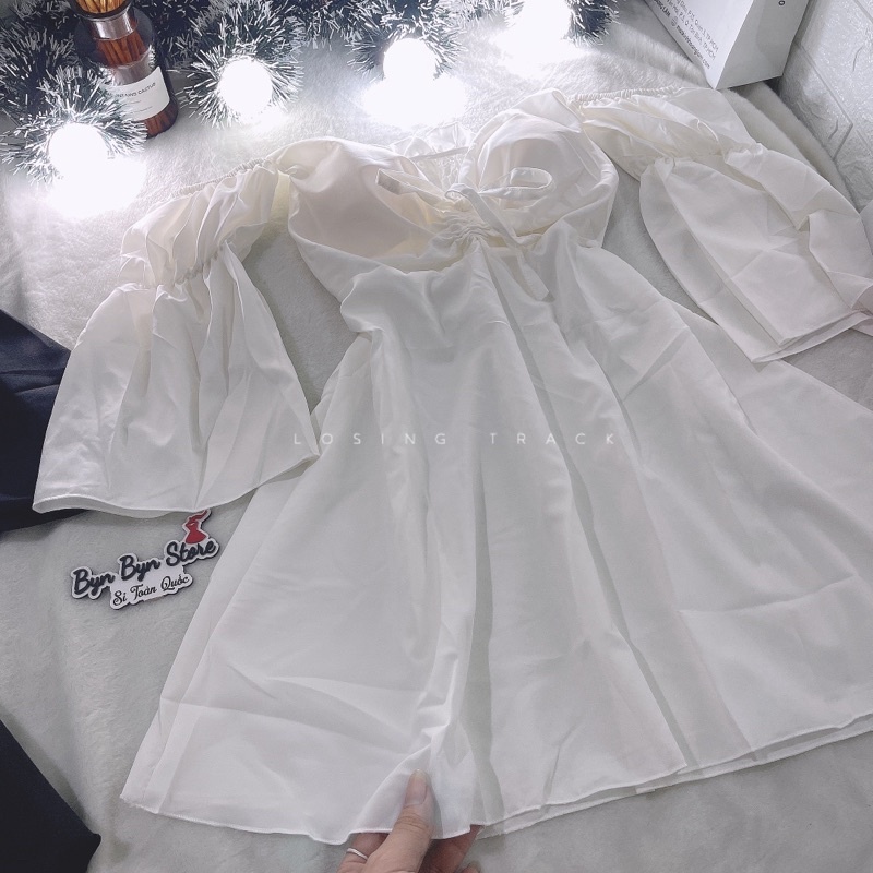 Áo kiểu tiểu thư tay bồng rút có mút ngực phong cách SUNA FASHION
