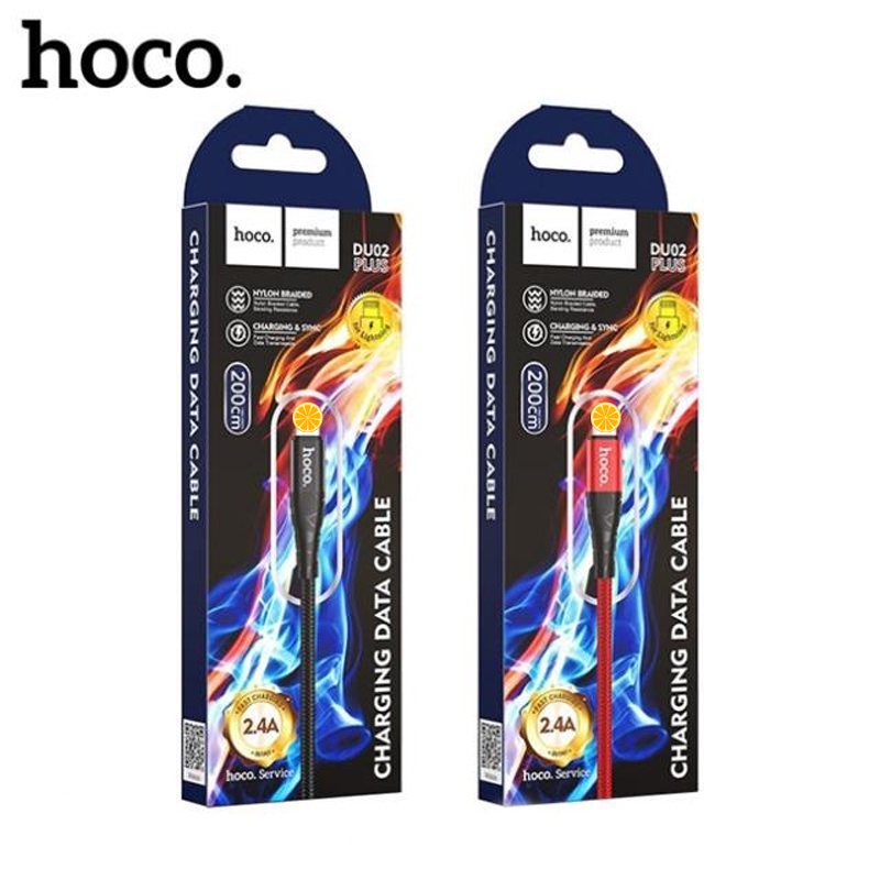 Cáp Sạc 2 Mét Chính Hãng Hoco DU02 Dành Cho Các Dòng Máy SamSung/OPPO/IP Cáp Dây Dù Chống Rối Tốt