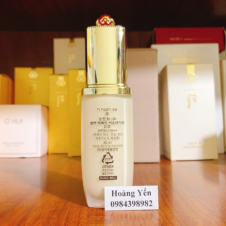 [DATE 2024]  Kem Nền Whoo Velvet Foundation Foundation 40ml - TÁCH SET K HỘP