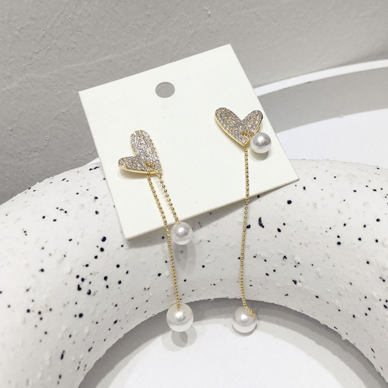 Khuyên Tai Tua Rua Đính Ngọc Trai Nhân Tạo Thời Trang