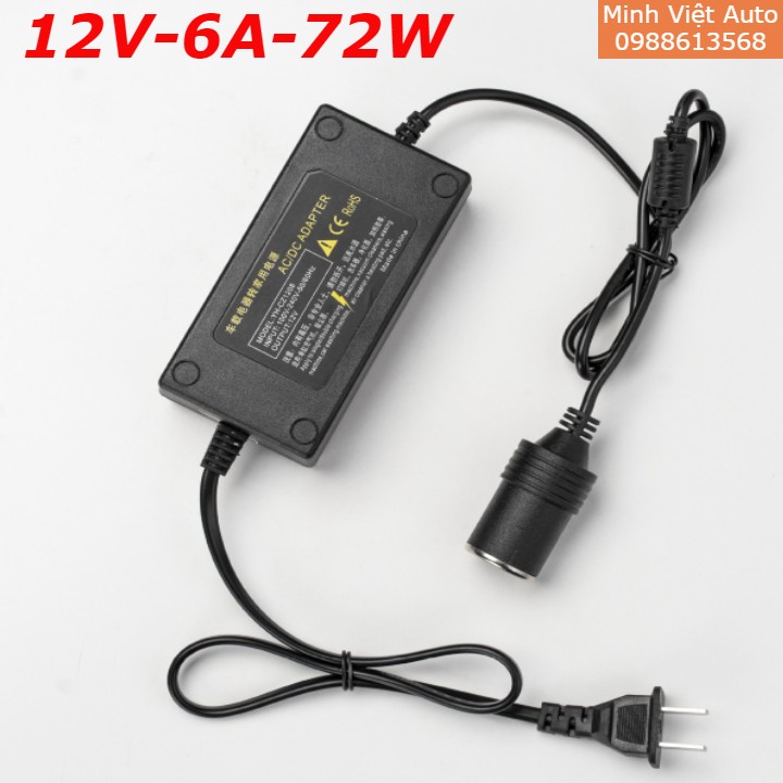 Đổi Nguồn 220V Sang 12V- Bộ Chuyển Đổi nguồn 12V - 5A-10A . Công Suất 60W-120W Đầu Cắm Ô Tô Loại Tốt