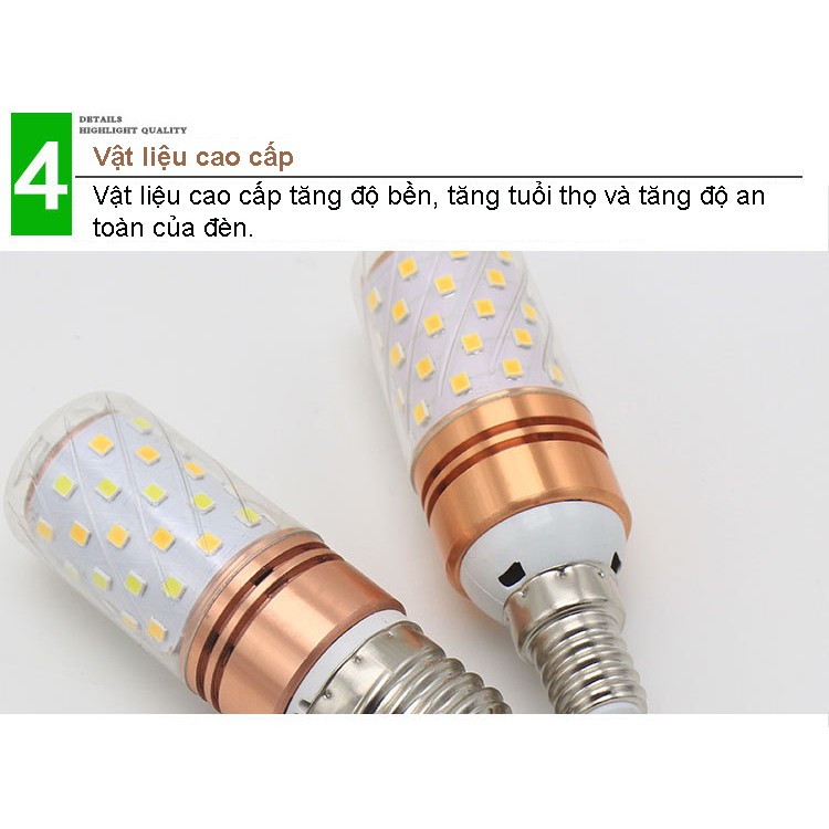 Bóng đèn Led 16W đui xoáy E27 ánh sáng trắng, chiếu sáng chụp ảnh, dùng trang trí phòng