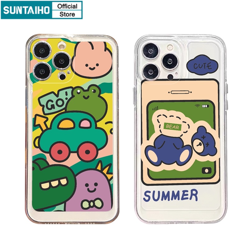 Suntaiho Ốp lưng iphone Ốp Điện Thoại mềm trong suốt in graffiti thích hợp cho iPhone 11 12 13 pro promax Xs Max XR 7 8 Plus
