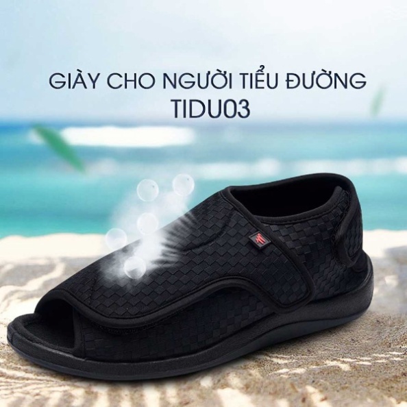 Giày Vải Quai Dán Dành Cho Người Lớn Tuổi Bệnh Tiểu Đường Detaunisex Mã TIDU03