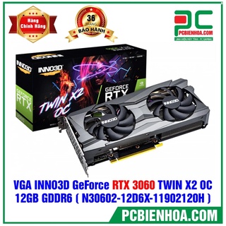 CARD MÀN HÌNH INNO3D GEFORCE RTX 3060 TWIN X2 OC 12GB GDDR6 ( N30602-12D6X-11902120H ) MỚI CHÍNH HÃNG