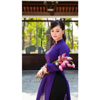 🌼Vải trơn lụa áo dài tím huế đồng phục