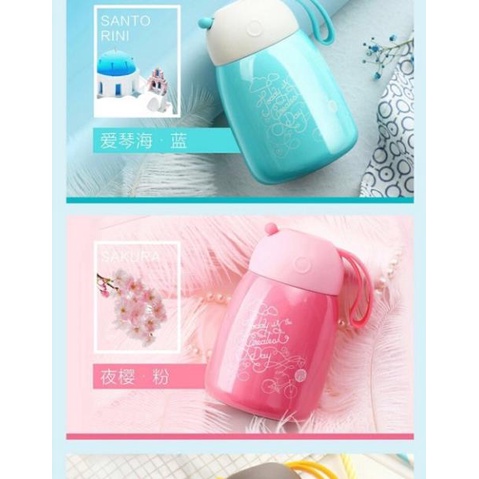 Bình ủ cháo cao cấp cho bé thương hiệu Satoshi - Nga, ruột inox 304, quai xách silicon an toàn cho trẻ, dung tích 300ml