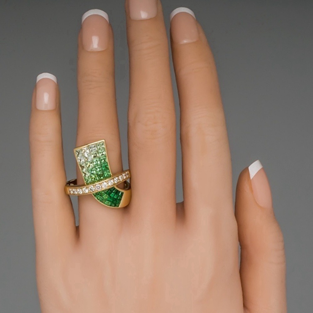 Cincin batu permata topaz giok alam, Busana pesta pernikahan untuk perhiasan wanita