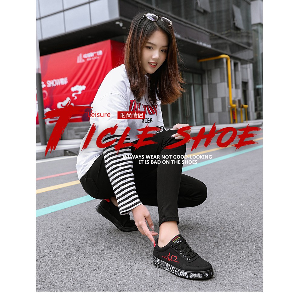Giày Thể Thao Vải Canvas Cổ Thấp Thoáng Khí Phong Cách Hàn Quốc Hàng Mới Dành Cho Nữ Sinh