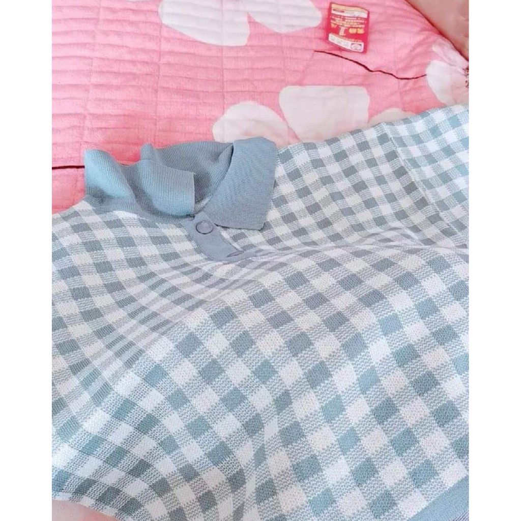 Áo Sweater Ngắn Tay Họa Tiết Sọc Caro Phong Cách Retro Hàn Quốc 2021 Cho Nữ | BigBuy360 - bigbuy360.vn