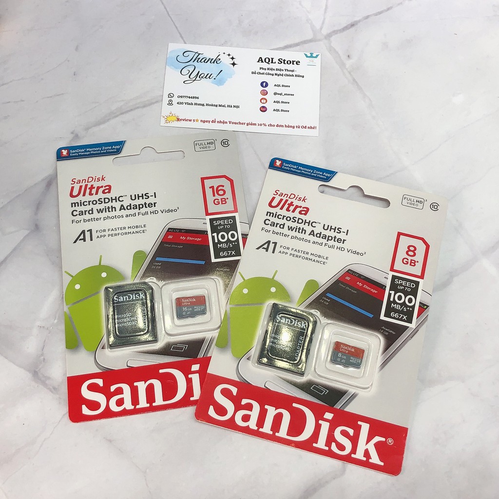 Thẻ Nhớ Sandisk 64GB/32GB/16GB/8GB - Thẻ Nhớ Điện Thoại Chuyên Dụng Tốc Độ Cao