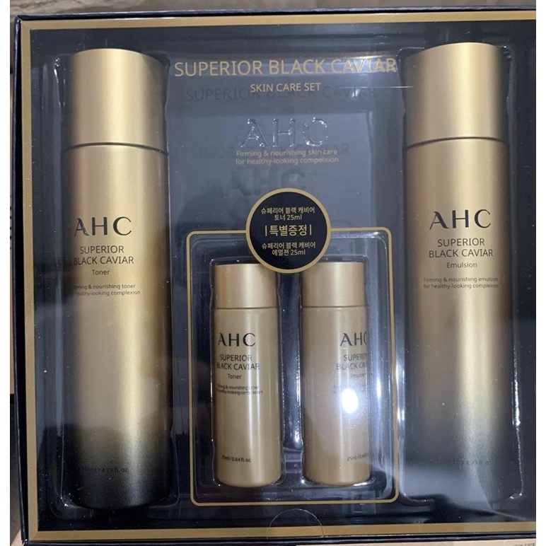 [Auth] Set Dưỡng Da AHC Superior Black Caviar Skin Care 2 Piece Set 330ml