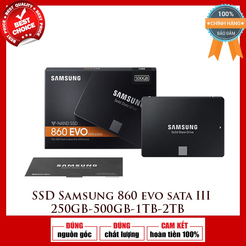 Ổ cứng SSD Samsung 860 Evo 250GB/ 500GB 2.5-Inch SATA III
