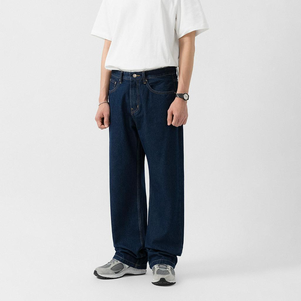 OWL BRAND BASIC WIDE JEANS - Quần jeans nam dài ống rộng / Xanh đậm