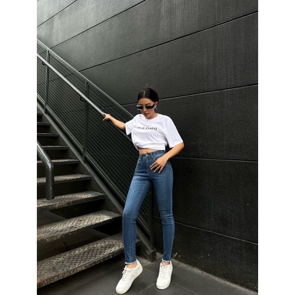 Quần jeans skinny ôm lai tua dài 90cm QJ634
