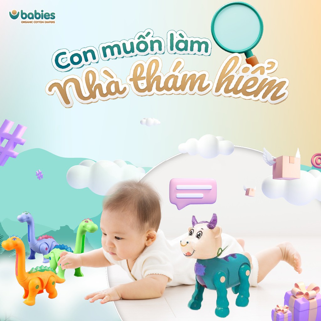 [Kèm quà tặng]Combo 02 bịch Tã/Bỉm dán/quần Babies Organic size S66/M56/M54/L46/L50/XL46/XXL40