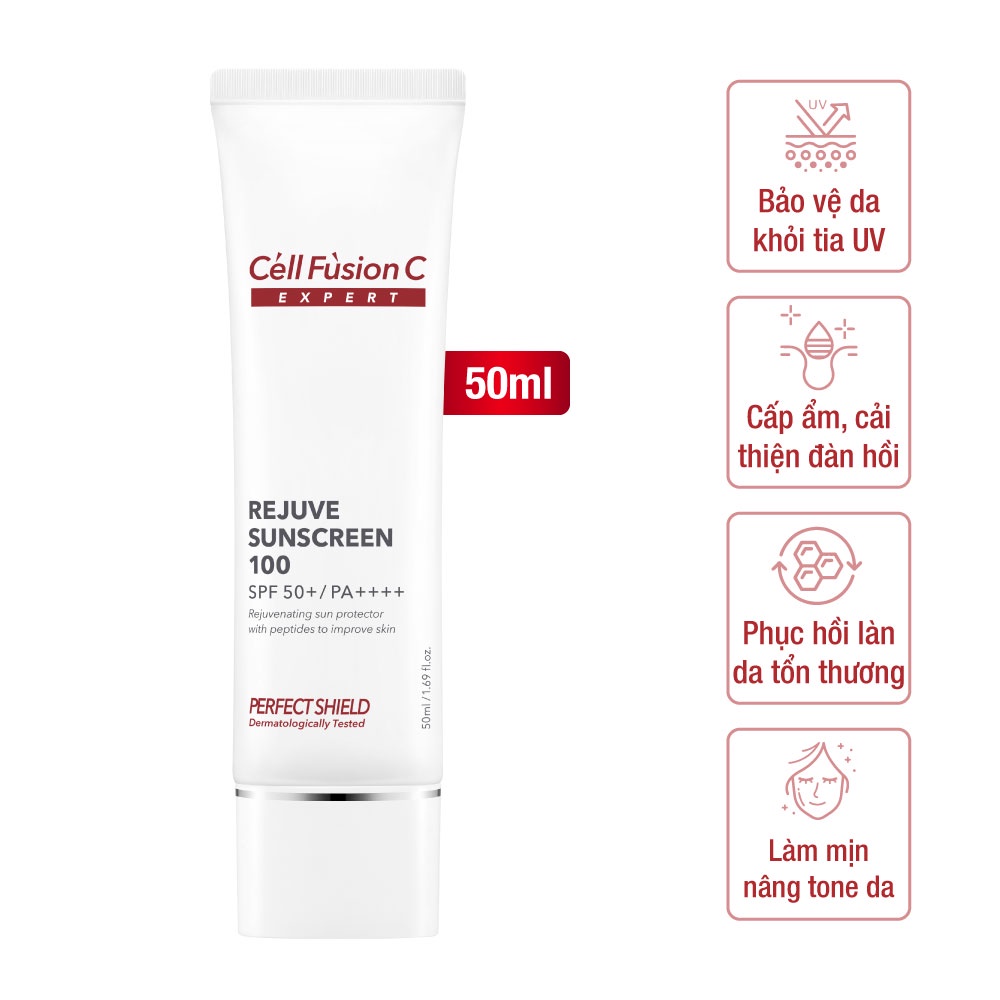 Kem chống nắng bảo vệ, phục hồi da tổn thương Rejuve Sunscreen 100 SPF50+, PA++++ BCA41