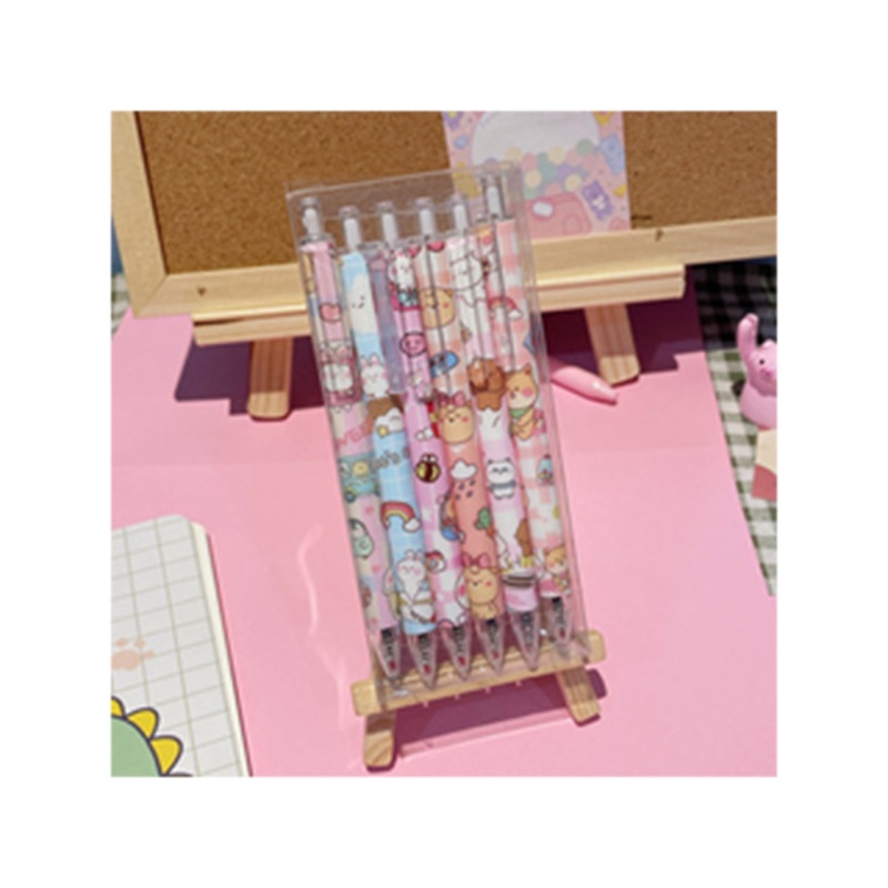 Bộ 6 Bút Gel Ngòi 0.5 Thiết Kế Dễ Thương Phong Cách Hàn Quốc Tiện Dụng Cho Học Sinh