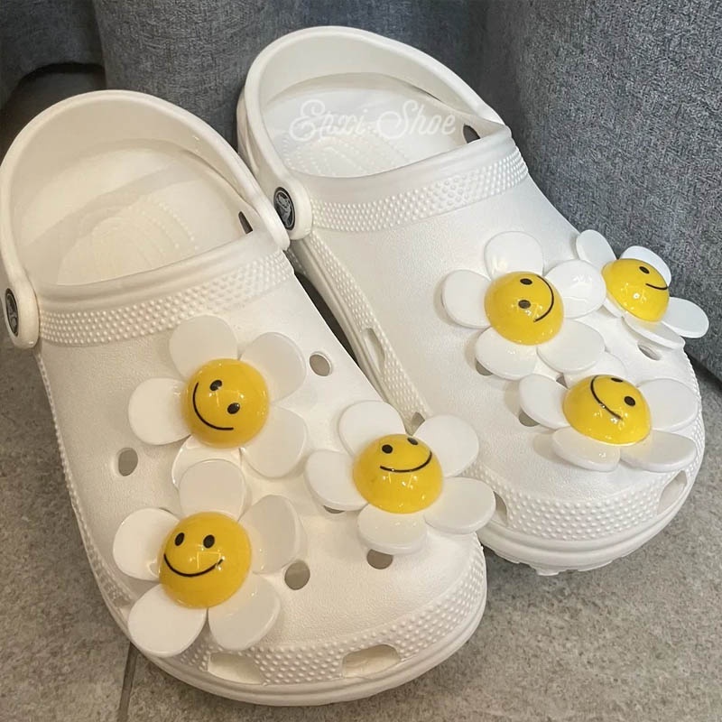 Phụ Kiện Khóa Trang Trí Giày Hình Hoa Hướng Dương Cười DIY