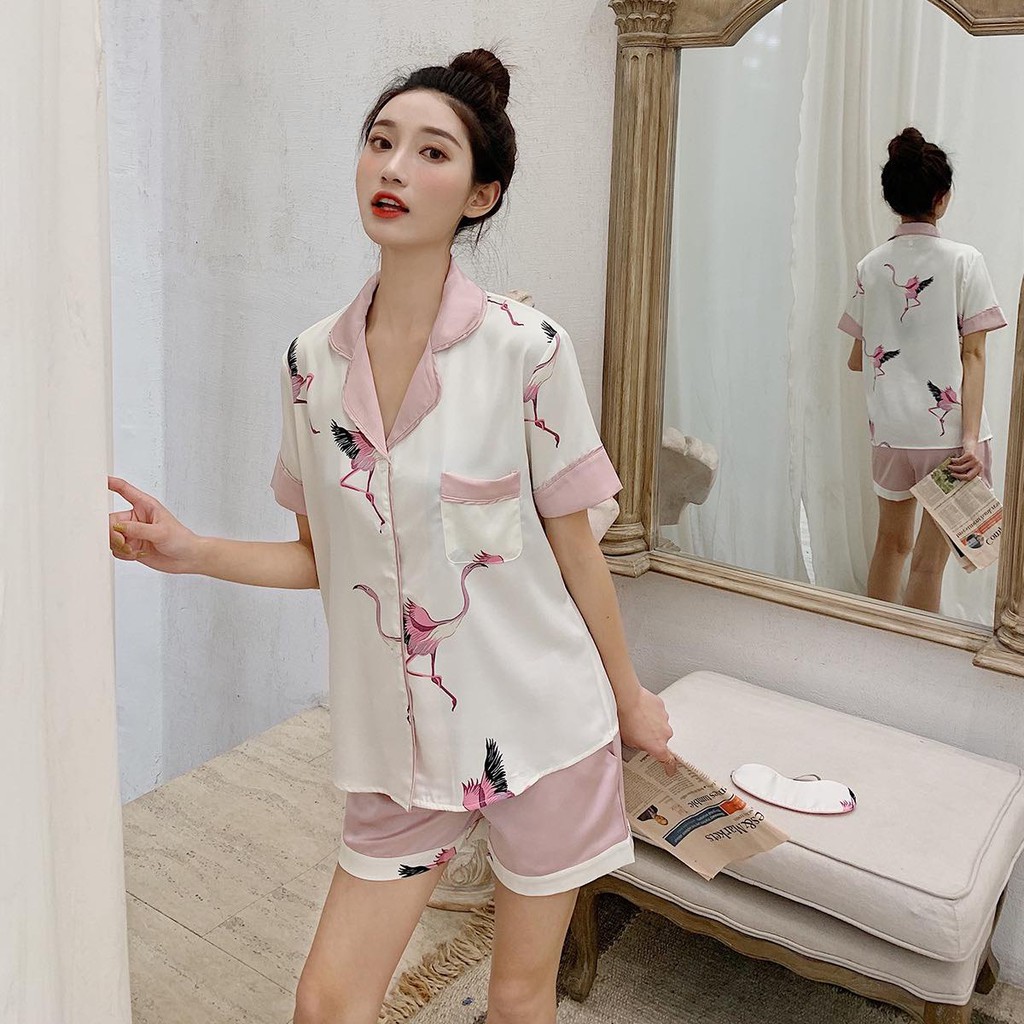 Đồ Mặc Nhà Pijama Lụa Mango Quần Đùi Pizama - HÀNG THIẾT KẾ